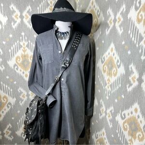 RRL Indigo Cloth Micro Dot Work Wear Shirt Dress Tunic